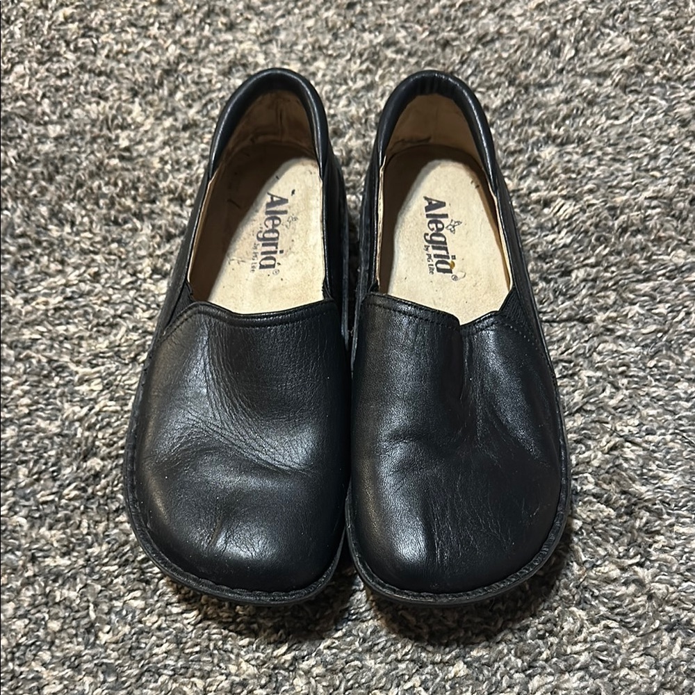 Alegria Classic Black Slip-On Loafers